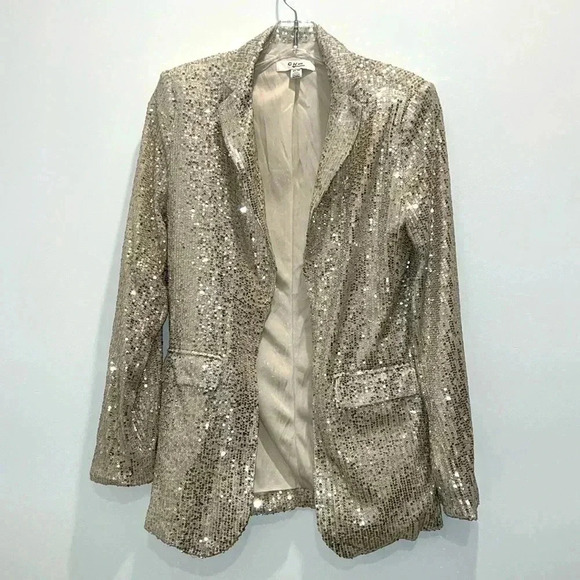 C by One Open Front Sequin Blazer​​ - Picture 1 of 9
